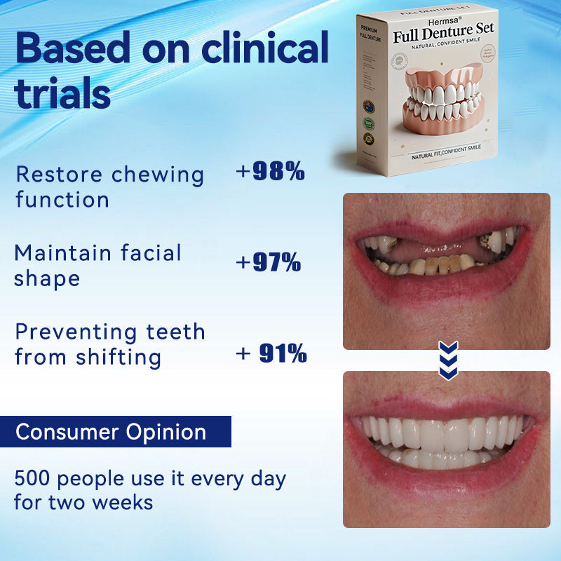 Hermsa®-🦷Advanced Customized Full Denture Set🦷 (⏰Limited time discount last 30 minutes⏰)