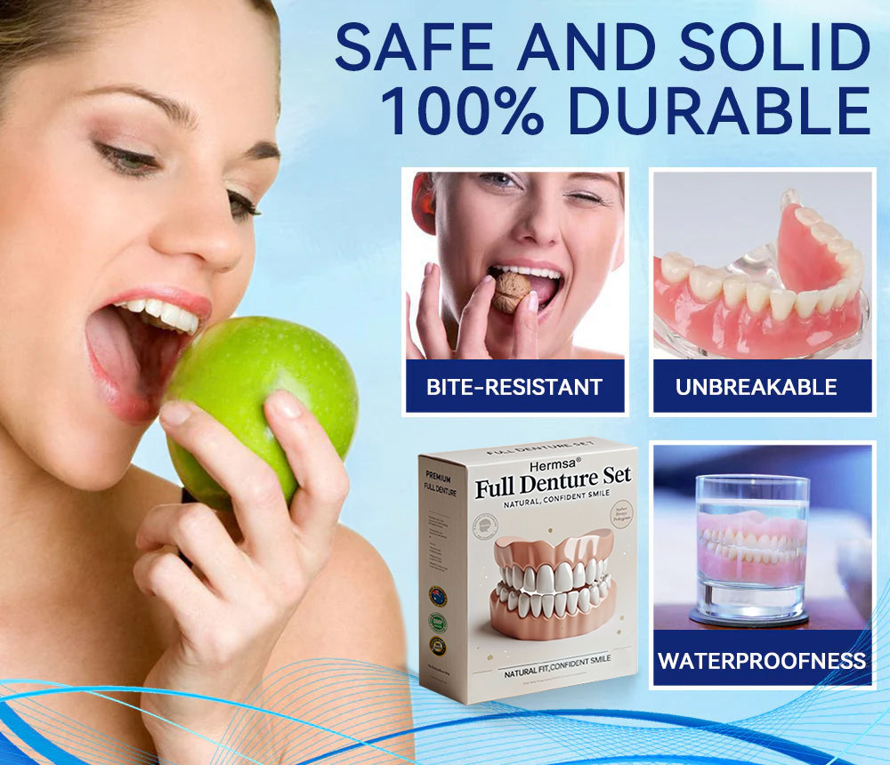 Hermsa®-🦷Advanced Customized Full Denture Set🦷 (⏰Limited time discount last 30 minutes⏰)