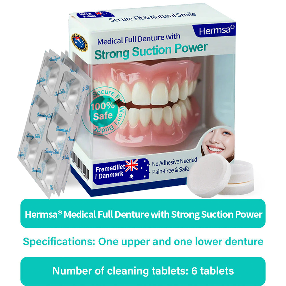 ✅ Made and Shipped from the AUS🍀Hermsa® Medical Full Denture with Strong Suction