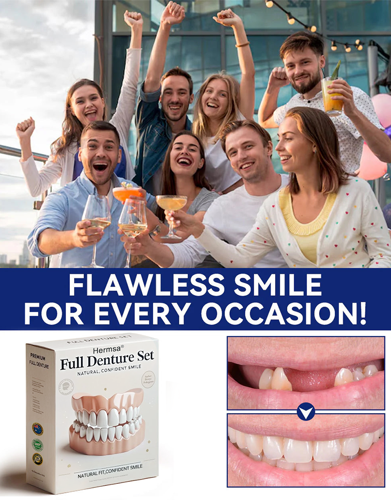 Hermsa®-🦷Advanced Customized Full Denture Set🦷 (⏰Limited time discount last 30 minutes⏰)